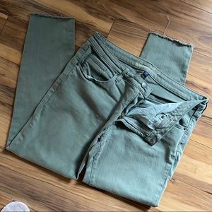 Green Skinny Ankle Jeans